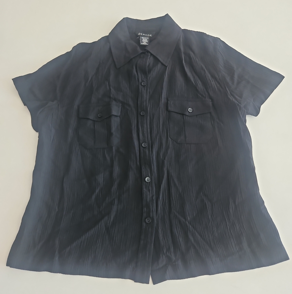 George Black Short Sleeve Button-Down Shirt
